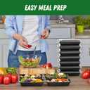 Dealusy 50 Pack (100-Piece) 28 oz Meal Prep Containers Reusable with Lids, Sturdy Leakproof & Food Safe, Microwave, Freezer, Dishwasher Safe Prep Containers, To Go Take Out Plastic Food Storage