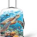 Cozeyat Boho Sea Turtle Elastic Travel Luggage Cover Travel Suitcase Protective Cover for Trunk Case Apply to  L(25"-28"cover) Suitcase Cover