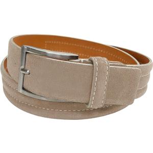 Men's Belt Suede Full Leather Belt Casual Dress Leather Belt 1-3/8"(35mm) Wide, Multi-Style Options (Beige)