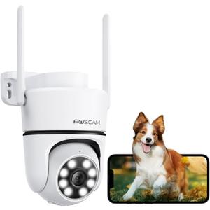 Foscam PD5 3K Security Cameras Wireless Outdoor, 2.4G/5G WIFI Camera for Home Security, Auto Tracking 20X Zoom, AI Motion Detection, 2-Way Audio, 360 PTZ, 66ft Color Night Vision IP65 Work with Alexa