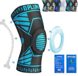 Bpluma Knee Brace for Men and Women, Compression Sleeve for Torn Meniscus, Arthritis, Joint PainSupport for Working Out, Running, Weight LiftingFitness (X-Large, beige-white)