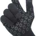 Heat Logic Unisex Thermal Knitted Winter Gloves, Touchscreen Compatible Cold Weather Warm Gloves for Men & Women, Pack of 2 (Grey + Black - With Grip)