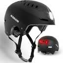 Bike Helmet with LED Lights Bicycle Helmets Commuter Cycling Helmet USB Rechargeable Front & Back LED Light Helmet for Adult Men Women (Medium: 20.5-22.5inch (52-58cm), Black)