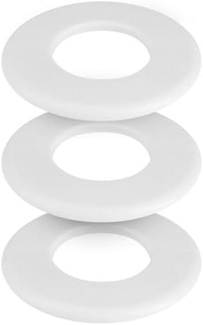 TNJPSEK 3 Pcs Plumbing Wall Cover Plate, Split Flange Self Adhesive Escutcheon for Dia Less 51mm/2in Water Pipe Round Hole Floor Ceiling Faucet Toilet Kitchen Decorative (White)