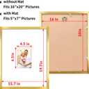 LaVie Home 16x20 Wedding Signable Picture Frame Gold 16x20 Frame Wood Displays 5x7 Pictures with Mat, for Graduation Wedding Signatures, Anniversary Keepsake Picture Frame