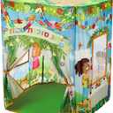 Children's Pop up Sukkah, Kids Play Sukkot Tent with 180 Paper Chain Strips, Foldable Playhouse Tent for Indoor Outdoor Game Party Boys Girls Birthday Gifts, 38.5in X 38.5inX 48.2in