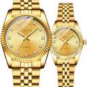 MASTOP Couple Watches Swiss Brand Golden Watch Men Women Stainless Steel Waterproof Quartz Watch…