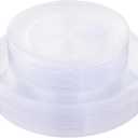 KIRE 60PCS Clear Plastic Plates - Heavy Duty Clear Disposable Plates for Party/Wedding - Include 30Pieces 10.25inch Dinner Plates and 30Pieces 7.5inch Dessert/Salad Plates