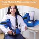 Shoulder Pillow Rotator Cuff Pillow for Post Surgery - Arm Sling Pillow for Side Sleepers, Shoulder Pain Relief & Immobilizer for Frozen Shoulder, Neck Support Cushion with Strap (Blue)