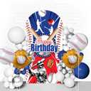 Baseball Arch Backdrop Stand Cover 7.2ft Sports Theme Arch Backdrop for Birthday Party & Baseball Photography Cover Backdrops 2-Sided Spandex Birthday Decoration (No Stand or Balloons Included)