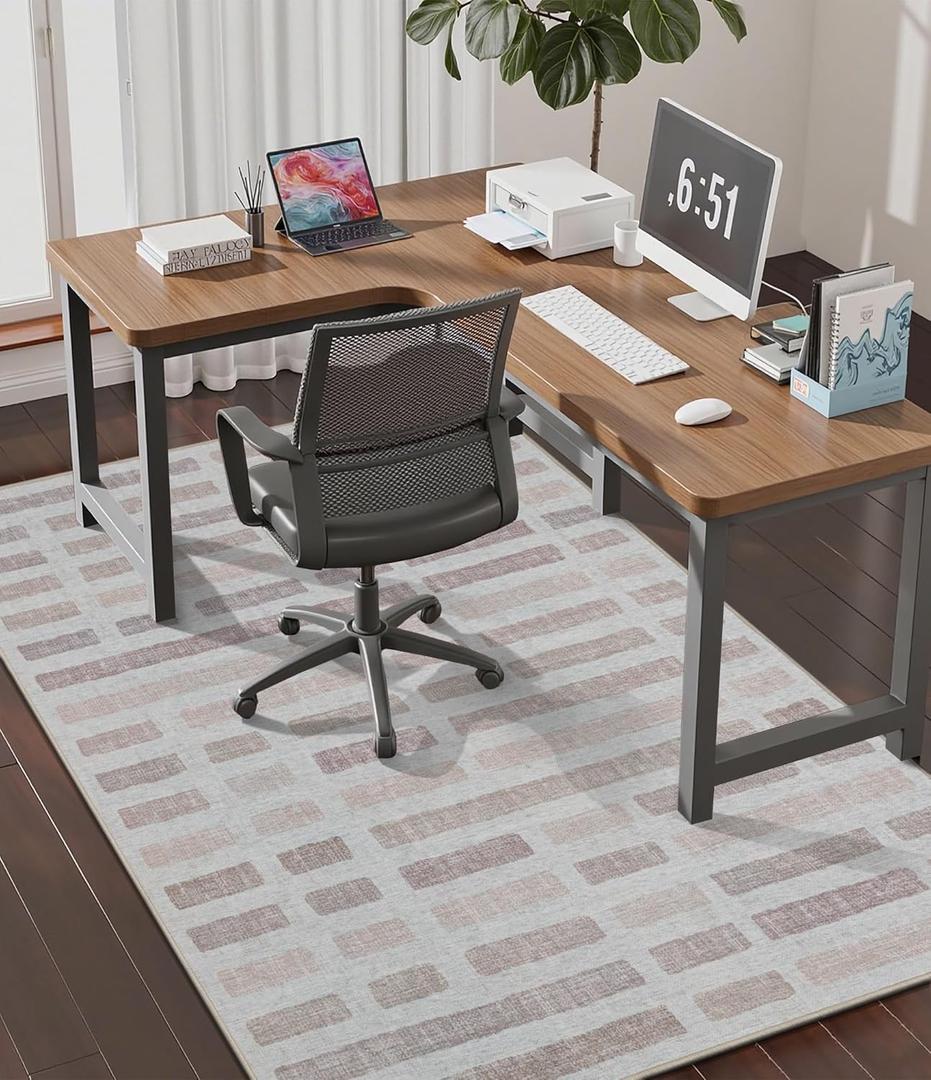 chakme Office Chair Mat for Hardwood Floor, 60"x45" Easy Glide Computer Desk Mat Protector for Rolling Chair Under Desk Rug Nonslip Backing, Machine Wash, (Plaid)