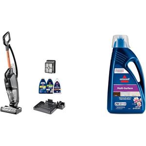 BISSELL CrossWave HydroSteam Wet Dry Vac, Multi-Purpose Vacuum, Wash, and Steam + BISSELL MultiSurface Floor Cleaning Formula for Crosswave and Spinwave (80 oz), 1789G