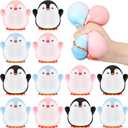 Meooeck 12 Pcs Penguin Stress Balls Winter Party Favors Cute and Fun Penguin Fidget Balls for Adults for Birthday Winter Stuffer Gift for Party Decorations Ideal for Autism (Colorful)