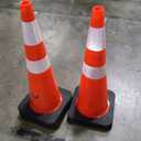 VEVOR 6Pack 36" Traffic Cones, Safety Road Parking Cone with Black Weighted Base, PVC Orange Traffic Safety Cones, Hazard Cones Reflective Collars for Construction Traffic Parking