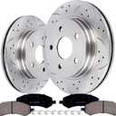 Front Disc Brake Pads And Rotors Kit For Dodge Ram 1500 Pickup 2006-2010,Ram 1500 2011-2018/Classic 2019-2023, 2007-2009 For Chrysler Aspen/Dodge Durango, 5-Lug Wheels