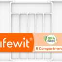 Lifewit Silverware Drawer Organizer, Expandable Utensil Tray for Kitchen, BPA Free Flatware and Cutlery Holder, Adjustable Plastic Storage for Spoons Forks Knives, 10.9"-17.5" x 13.7", White