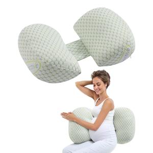 VEVOR Pregnancy Wedge Pillow, W-Shaped Maternity Pillow for Pregnant Women, Soft and Breathable Pregnancy Pillow with Removable & Washable Cover for Back Belly HIPS Support, Lightweight and Portable