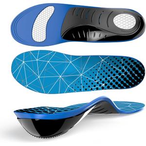 Plantar Fasciitis Arch Support Insoles - Welnove Heavy Duty High Arch Inserts Standing All Day, Fatigue Reduce - Orthotic Cushion for Foot Pain, Flat Feet, Heel Spurs, Man & Women, Fit Most ShoesBlue, M: W10.5-12/M 9-10.5