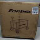 EchoSmile Collapsible Wagon Cart for Camping & Beach - Heavy Duty 400lbs Capacity All-Terrain Cart with Wide Wheels, Portable Folding Utility Wagon for Grocery, Garden, Sports,Black