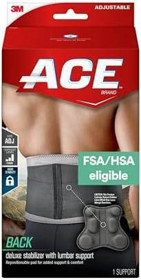 ACE Deluxe Back Stabilizer, with Lumbar Support, Back Brace, Doctor Developed, Adjustable, Helps with Herniated Discs and Sciatica
