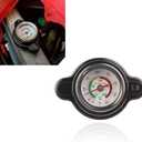 1 PC Car High-Pressure Radiator Cap with Temperature Gauge, 1.8 Bar Vehicle Fuel Tank Cap for Real-Time Temp Monitoring, Universal Waterproof Metal Automotive Radiator Cap Accessories (Black)