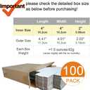 100 Pack 4x4x2'' Small Shipping Boxes, Corrugated Cardboard Mailers for Business, White (CM442-100)