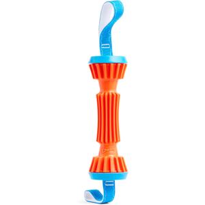 Chuckit! Rugged Bumper Dog Toy, Fetch Stick with TPR Ridges for Easy Grip, Medium Tug-of-War Toy for Medium Dogs, Floats in Water, 13.5", Orange and Blue (not recommended for Aggressive Chewers)