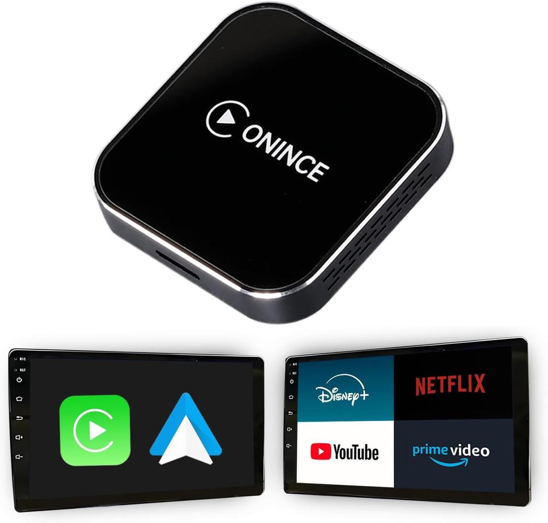 CarPlay AI Box 2025 Upgrade Magic Box 3.0 with Wireless CarPlay & Android Auto, Built-in Netflix, YouTube, Disney+, Prime Video | 5.8GHz WiFi, Auto Connect | for OEM Wired CarPlay Cars & Motorcycles