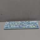 USB Wired Computer Keyboard - Retro Typewriter Keyboard - Full Size Office Keyboard with Number Pad, Caps Indicators, Foldable Stands, for PC Laptop Desktop Windows (Blue Colorful)