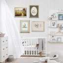 Pormipone 6 PCS Vintage Nursery Wall Art Baby Girl & Boy Nursery Decor Alphabet Rabbit Goose Picture Farmhouse Canvas Prints for Girls & Boys Room Bedroom Decorations 8x10 in (Unframed)