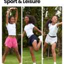 PATPAT Girls 2-in-1 Shorts, Ultra-Light Quick-Dry Active Shorts with Bamboo Viscose Liner for Kids Soccer Dance Biker Sports (Lavender Haze)