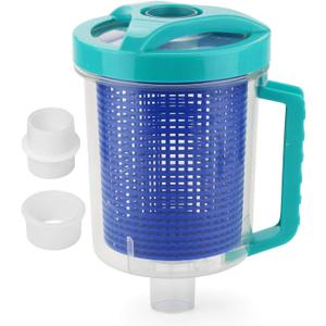 BeadChica Pool Leaf Canister Catcher for Pool Vacuum with Mesh Basket, in-line Leaf Catcher for Swimming Pool Cleaner, Fits Suction Manual & Automatic Pool Cleaners (blue)