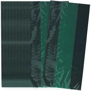 3 x Forest Green Cellophane Party Favor Plastic Bags - 11.5" x 5" (30 Ct) - Perfect for Gifts, Candy, Treats, 30 Count