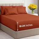 Extra Deep King Sheet Set - 6 Piece Breathable & Cooling Sheets - Hotel Luxury Bed Sheets Set - Easy & Secure Fit - Soft, Wrinkle Free & Comfy Sheets Set - Terracotta Sheet Set with Extra Deep Pockets