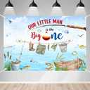 2 x 71x43inch Fishing First Birthday Party Banner Fishing Party The Big One Gone Fishing Background Big 1 Watercolor Ofishally One Birthday Party Backdrop Decorations Supplies