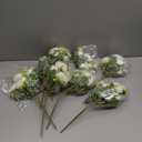 Crowye 8 Bundles Artificial Peonies Realistic Flowers with Stems Bouquet Peonies for Table Centerpieces Wedding Decoration Bridal Floral Arrangement (White)