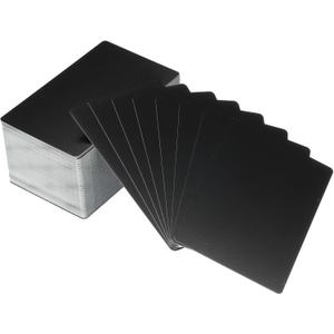PATIKIL 100 Pack Metal Business Cards Blank, 0.45mm Thick 3.4x2.1 Inch Aluminum Laser Engrave Printable Name Card for Custom DIY, Matte Black