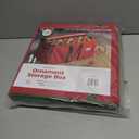 Large 128 Christmas Ornament Storage Box, Adjustable Compartment Dividers, Dual Zipper, Stackable Holiday Decorations Organizer with Lid, Xmas Durable Fabric Bin, Reinforced Handles Space-Saving (Red)