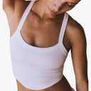 Tank Tops for Women Scoop Neck Crop Tops Athletic Workout Tops Cute Seamless Cami Ribbed Tank Tops XS-S