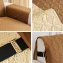 ENVEHUG Loveseat Sofa Cover for 2 Cushion Couch Water Resistant Slipcover Furniture Protector Washable Couch Cover with Non Slip and Elastic Straps for Kids Dog Cat Pet (Khaki, 104x76)