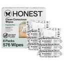 The Honest Company Hypoallergenic Multi-Use Baby Wipes for Sensitive Skin Baby Pattern Play 576 Count