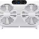 Twin Window Fan with Reversible Airflow and Intruder Alarm, 9-Inch Window Fan with Remote Control and 3 Speeds, Expandable Window Exchaust Fans for Home Bedroom