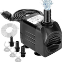 GROWNEER 550GPH Submersible Pump 30W Ultra Quiet Fountain Water Pump, 2000L/H, with 7.2ft High Lift, 3 Nozzles, 4.9 Feet Tubing for Aquarium, Fish Tank, Pond, Hydroponics, Statuary