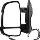 Dasbecan Left Driver Side Mirror Compatible with Ram Promaster 1500 2500 3500 2014-2021 Manual Non-Heated Glass Turn Signal w/Temp Sensor Textured Black Replaces#CH1320417 5VE99JXWAF 2+2Pins