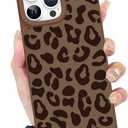 KANGHAR Designed for iPhone 16 Pro Max Case Rectangle Magnetic [Compatible with MagSafe] Brown Leopard Print Pattern Design Case Anti-Scratch Shockproof Bumper Protective Cover Brown