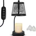 Farmhouse Candle Warmer Lamp Black Large Flameless & Smokeless Candle Melter lamp with Timer & Adjustable Light,for Aromatic Candles Zen & Meditation Decor, Lampara para Velas Aromaticas