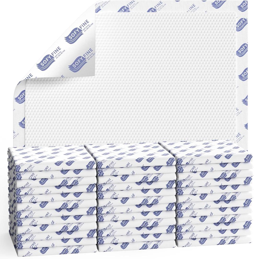 SOFYFINE Tear Resistant Bed Pads 36"x36" Disposable Extra Large 135 Gram Heavy Duty Absorbency Adults Incontinence Chucks, XXL Thicken Puppy Pee Pads,10X Absorbency 360 Lb Transfer[60 Pads]