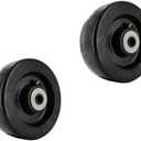 6" Diameter X 2" Width Phenolic Wheel,Black Flat Tread, Medium/Heavy Duty with 1/2 Roller Bearings. 800-1300 lbs Capacity (6" 2-Pack [ 2 Wheel ])