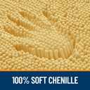 OLANLY Bathroom Rugs Sets 2 Piece, Soft Absorbent Chenille Bath Mats and U-Shaped Contour Toilet Mat Area Rug Set, Machine Washable Bath Carpet, Home Decor Accessories(24"x16"+24"x20", Yellow)