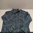 Alimens & Gentle Men's Button Down Regular Fit Long Sleeve Plaid Flannel Casual Shirts (Medium, Green Navy Plaid)